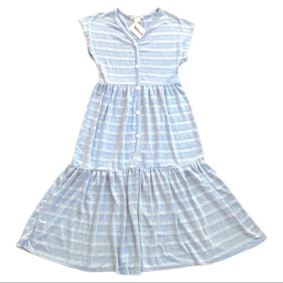 Caution to the Wind Striped Blue White Beach Sundress Dress S - Picture 1 of 6